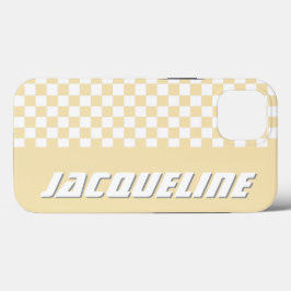 黄パタ市松模様にーン iPhone 13ケース