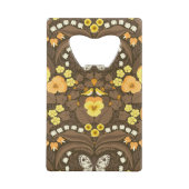 黄パンジー、鳥と蝶 クレジットカード栓抜き (裏面)