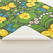 黄パンジー、鳥と蝶 シェルパブランケット (3/4)