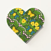 黄パンジー、鳥と蝶 ノートブック (裏面)