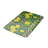 黄パンジー、鳥と蝶 バスマット (アングル)