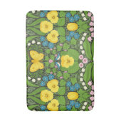 黄パンジー、鳥と蝶 バスマット (正面縦)