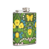 黄パンジー、鳥と蝶 フラスク (右)