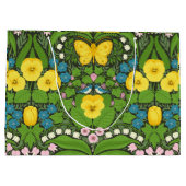黄パンジー、鳥と蝶 ラージペーパーバッグ (裏面)