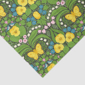 黄パンジー、鳥と蝶 薄葉紙 (詳細)