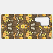 黄パンジー、鳥と蝶 SAMSUNG GALAXYケース (裏面横)