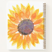 黄パーソナライズされたひまわり ノートブック (裏面)