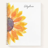 黄パーソナライズされたひまわり ノートブック (正面)