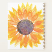 黄パーソナライズされたひまわり プランナー手帳 (裏面)