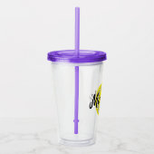黄パーソナライズされたデイジー花房ガラス アクリルタンブラー (右)
