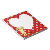 黄パーソナライズされたラブラドール子犬ハグ ノートパッド (アングル)