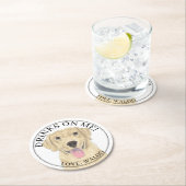 黄パーソナライズされたラブラドール結婚ズ ラウンドペーパーコースター (インサイチュ)