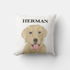 黄パーソナライズされたラブラドール クッション