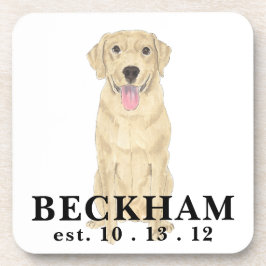 黄パーソナライズされたラブラドール コースター