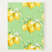 黄パーソナライズされたレモンonライトグリーン プランナー手帳 (裏面)