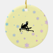 黄パーソナライズされた体操オーナメント セラミックオーナメント (裏面)