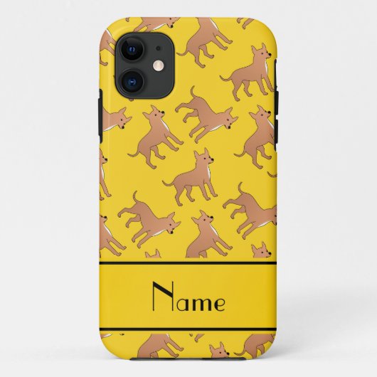黄パーソナライズされた毛華犬 Case-Mate iPhoneケース (裏面)