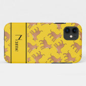 黄パーソナライズされた毛華犬 Case-Mate iPhoneケース (裏面(横))