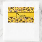 黄パーソナライズされた海賊船 長方形シール (バッグ)