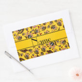 黄パーソナライズされた海賊船 長方形シール (封筒)