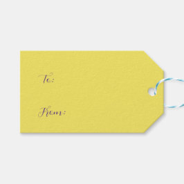 黄パーソナライズされた色と紫 ギフトタグ