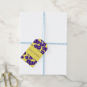 黄パーソナライズされた色と紫 ギフトタグ (より糸付き)