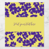 黄パーソナライズされた色と紫 ワインラベル (シングルラベル)