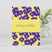 黄パーソナライズされた色と紫 招待状 (スタンド正面)