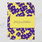 黄パーソナライズされた色と紫 招待状 (正面/裏面)