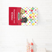 黄パーソナライズされた色と黒のラブラドール誕生日 横断幕 (インサイチュ)