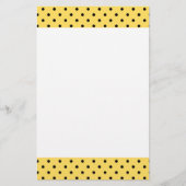 黄パーソナライズされた色と黒の水玉模様パターン 便箋 (正面)