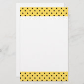 黄パーソナライズされた色と黒の水玉模様パターン 便箋 (正面/裏面)