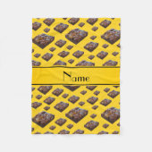 黄パーソナライズされた色の茶色の名前 フリースブランケット (正面)