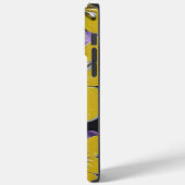 黄パーソナライズされた色の蝶と紫の花 Case-Mate iPhoneケース (裏面 / 左)