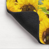 黄パーソナライズされた色ひまわり名 マウスパッド (コーナー)