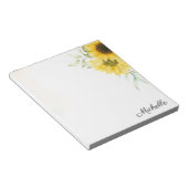 黄パーソナライズされた色ひまわり水彩 ノートパッド (アングル)