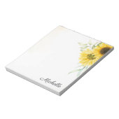 黄パーソナライズされた色ひまわり水彩 ノートパッド (回転)