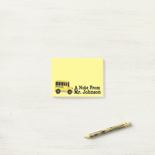 黄パーソナライズされた色スクールバスドライバー教育 ポストイット (デスク上)