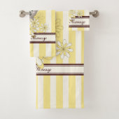 黄パーソナライズされた色ストライプ可愛いベビーコアラキッズ バスタオルセット (インサイチュ)