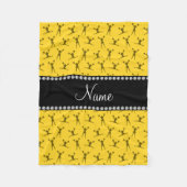 黄パーソナライズされた色チアリーダパターン フリースブランケット (正面)