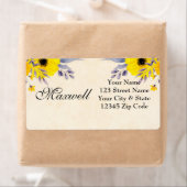 黄パーソナライズされた色フローラ出荷住所 シール (インサイチュ)