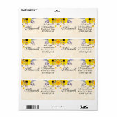 黄パーソナライズされた色フローラ出荷住所 シール (フルシート)