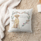 黄パーソナライズされた色ラブラドールハート装飾用クッション クッション (ブランケット)