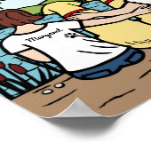 黄パーソナライズされた色ラブラドールファミリーブラウンショートB ポスター (角)