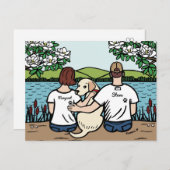 黄パーソナライズされた色ラブラドールファミリーブラウンS ポストカード (正面/裏面)