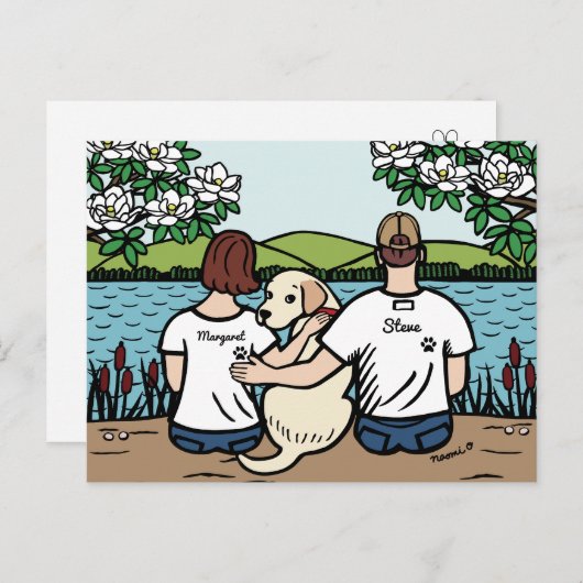 黄パーソナライズされた色ラブラドールファミリーブラウンS ポストカード (正面/裏面)