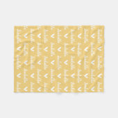 黄パーソナライズされた色名毛布(ハート付) フリースブランケット (正面(横))