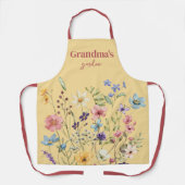 黄パーソナライズされた色野草園 エプロン (正面)