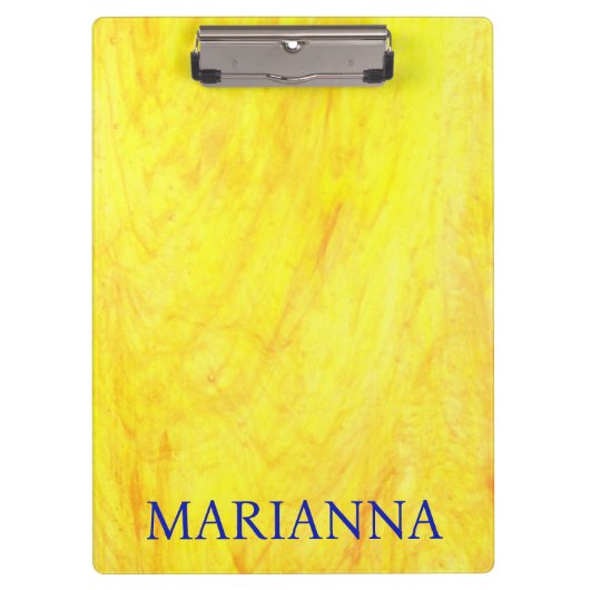 黄パーソナライズされた色 クリップボード (正面)