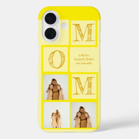 黄パーソナライズされた色iPhoneケースカスタム写真|文字 Case-Mate iPhoneケース (裏面)